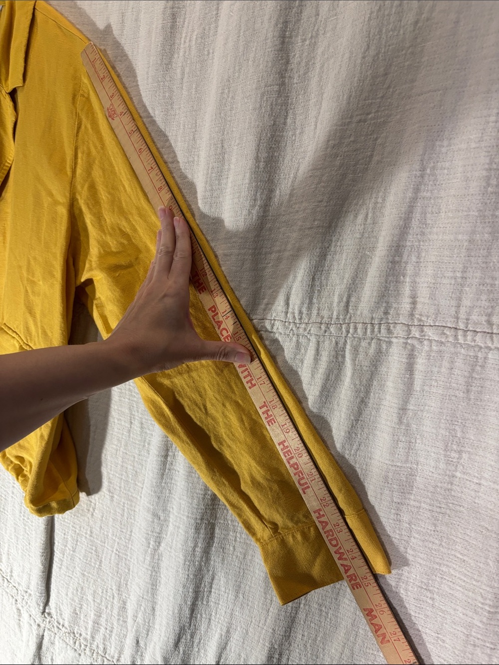 J. Jill “Daisy” Linen Blend Yellow Drawstring Hem Blazer Jacket Button Utility - Picture 8 of 10